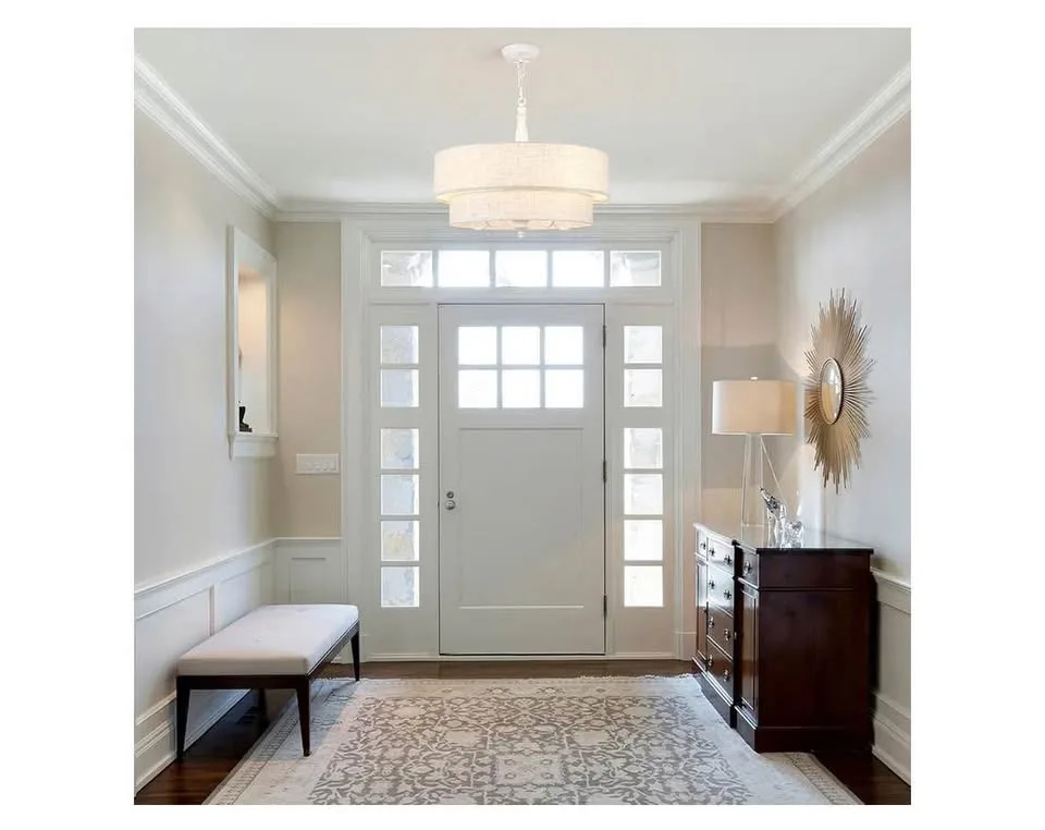 Drum Chandelier, 5-Light, Linen Shade, 21.6" image indicator(8)