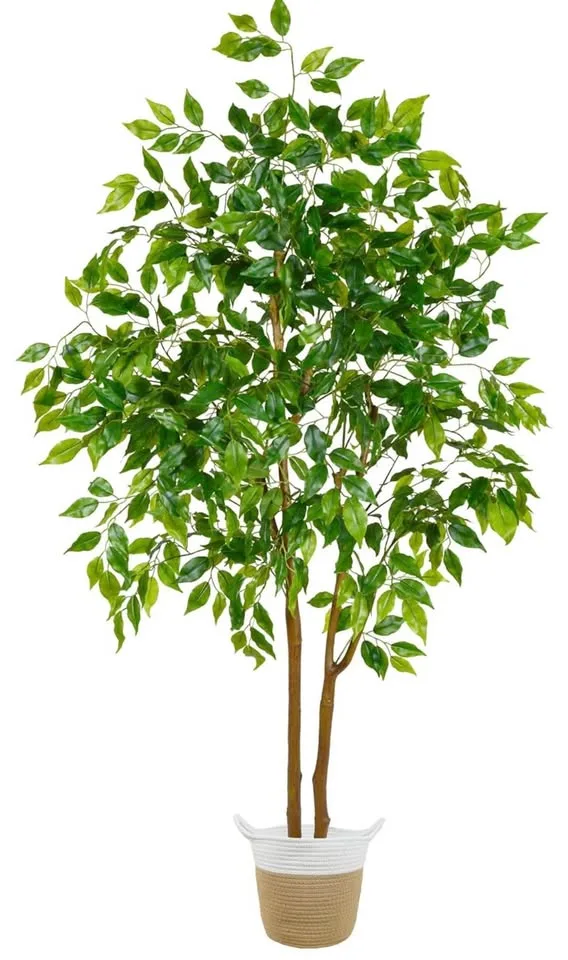 Artificial Ficus Tree, 5ft Tall Fake Ficus Tree with Basket image indicator(5)