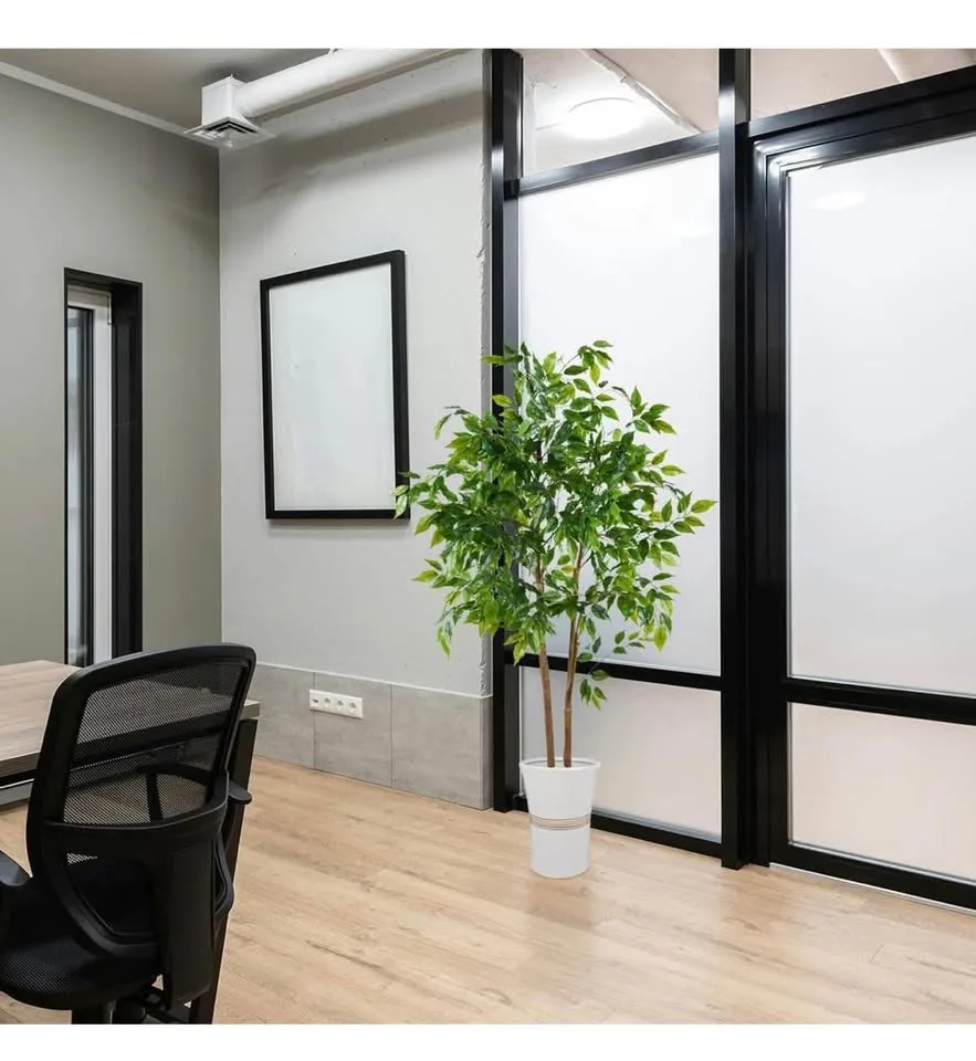 Artificial Ficus Tree, 5ft Tall Fake Ficus Tree with Basket image indicator(6)