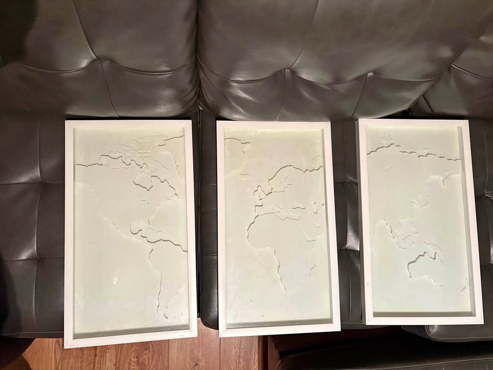 White world wall hanging map