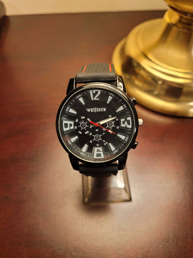 Brand New Men's Weijieer Black Analog Watch
