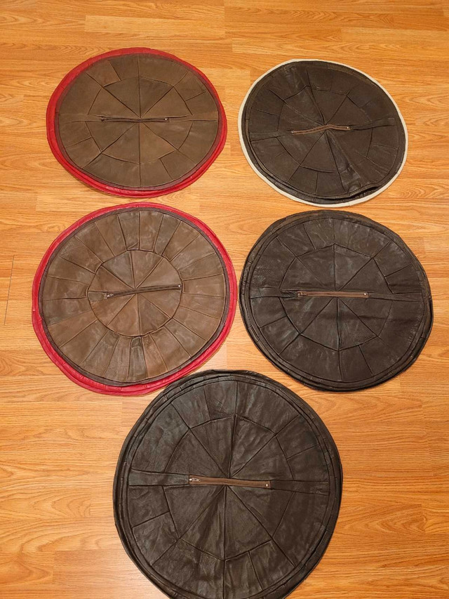 Five New Unstuffed Turkish Ottoman Leather Foot rest - photo 2