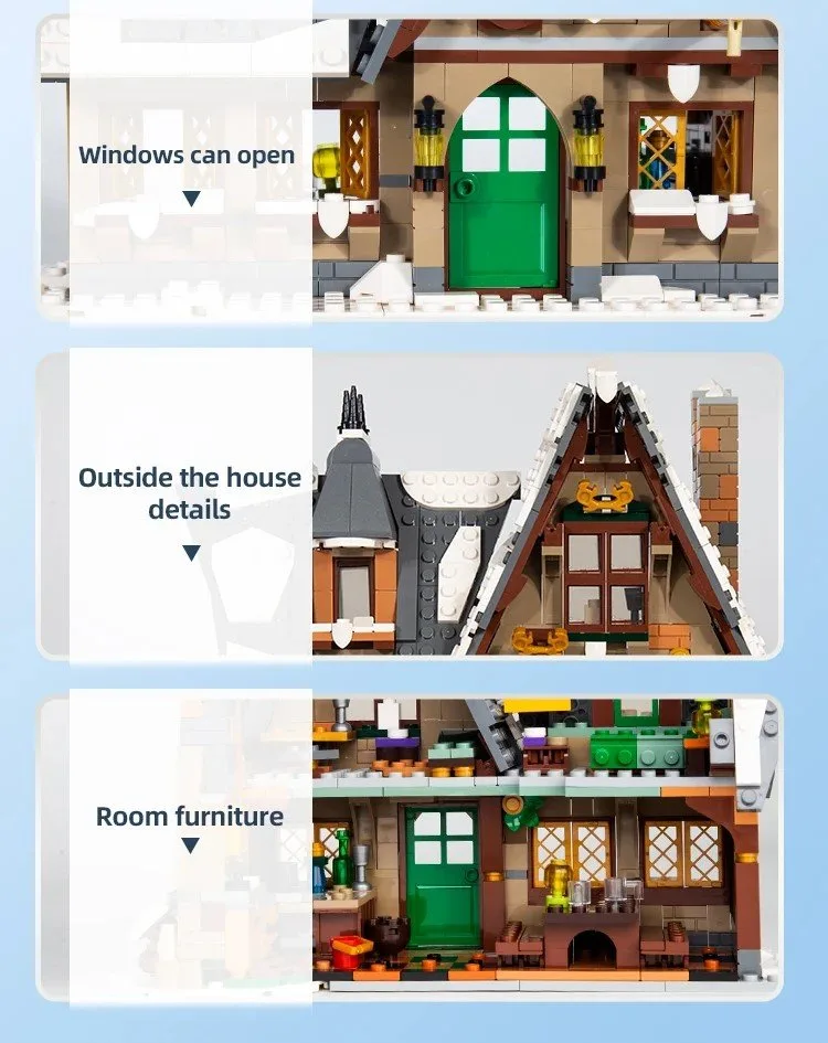 Winter village hut Building Blocks Toys Compatible with Lego image indicator(5)