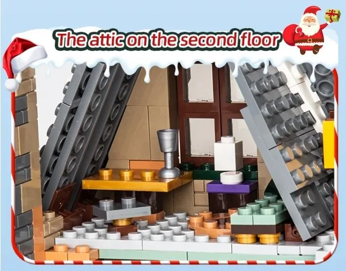 Winter village hut Building Blocks Toys Compatible with Lego image indicator(6)