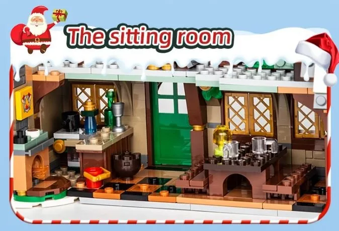 Winter village hut Building Blocks Toys Compatible with Lego image indicator(7)