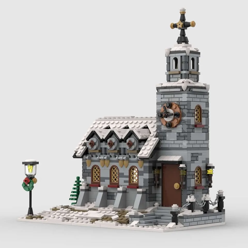Winter Village Church Building Block Kit (Compatible with Lego) image indicator(3)