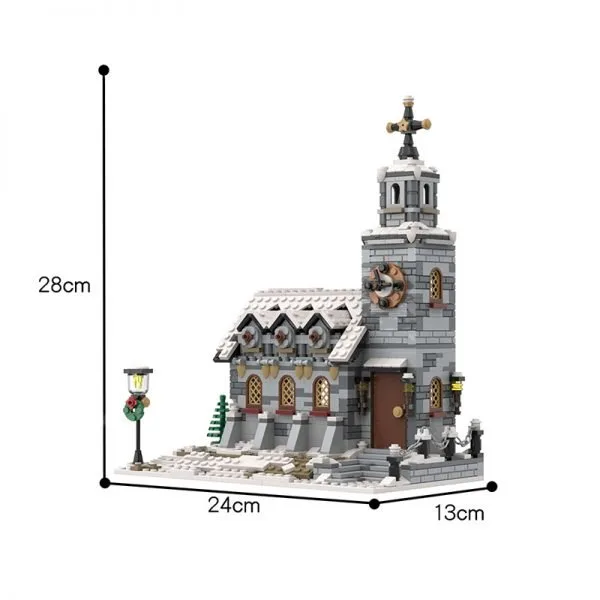 Winter Village Church Building Block Kit (Compatible with Lego) image indicator(9)