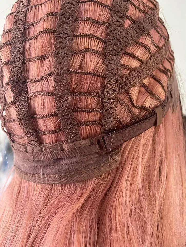 NEW: Long Wavy Ombré Pink Synthetic Wig image indicator(10)