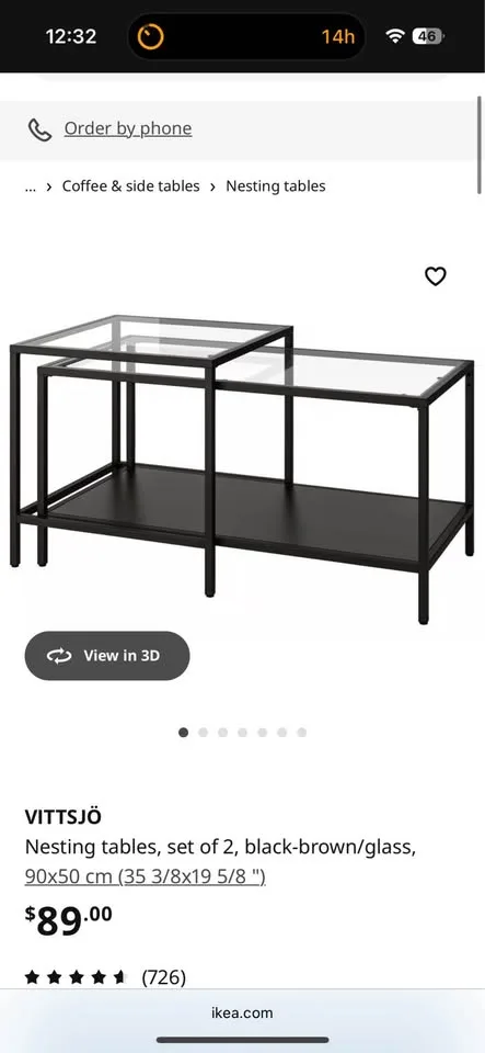 IKEA Glass Coffee Table VTTSJO image indicator(4)