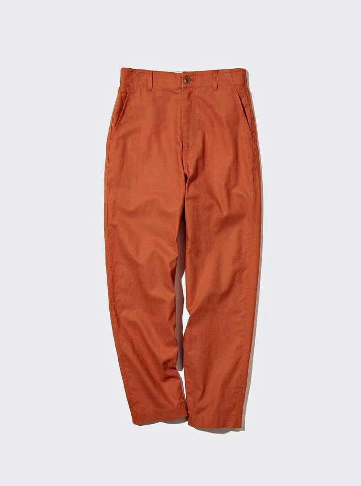Women Linen Cotton Tapered Trousers