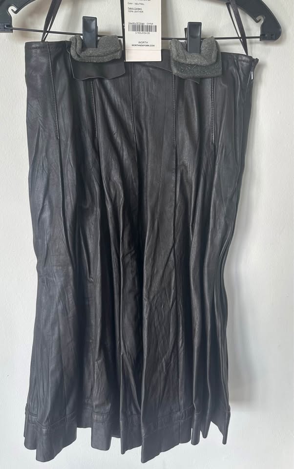 Women Leather Skirt Neutral - photo 2
