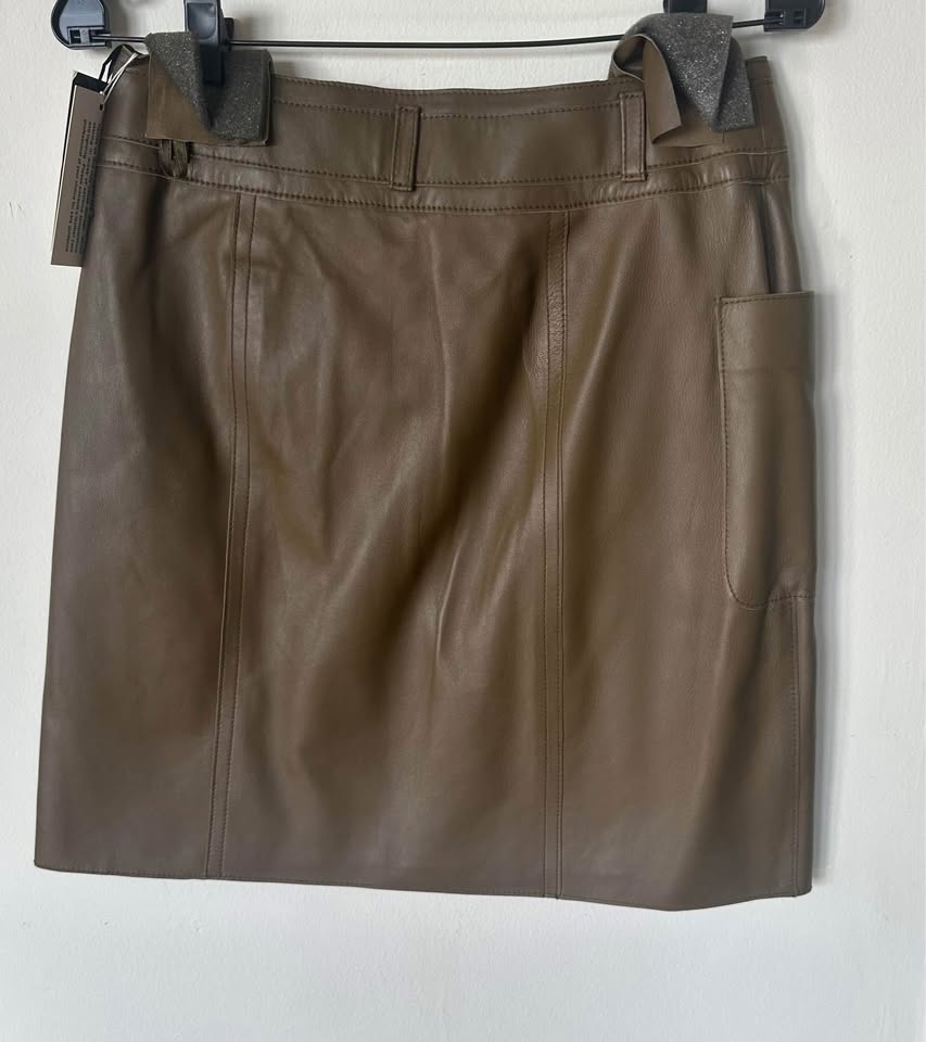 Women Leather Skirt, Artichoke - photo 2