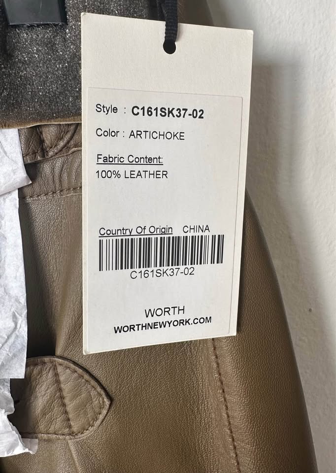 Women Leather Skirt, Artichoke - photo 3