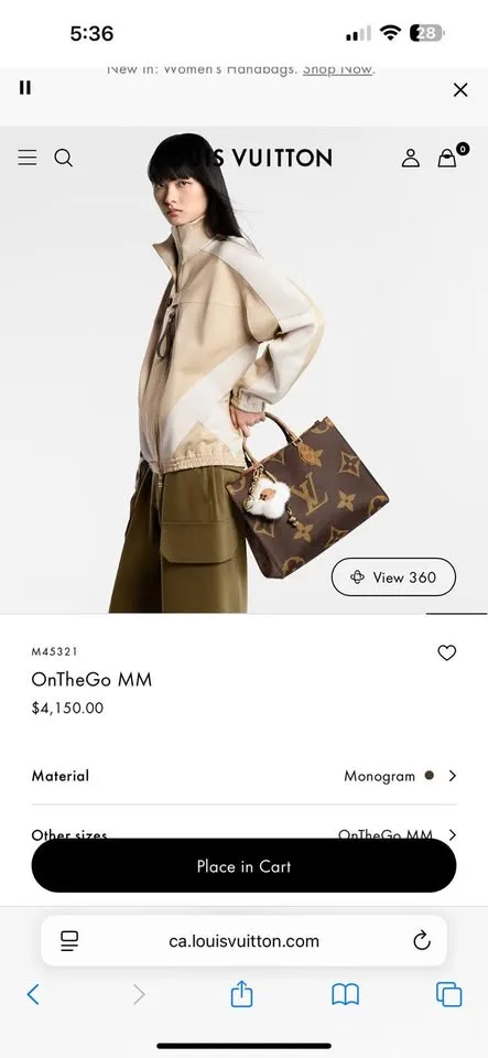 Authentic Louis Vuitton OTG MM Size image indicator(9)