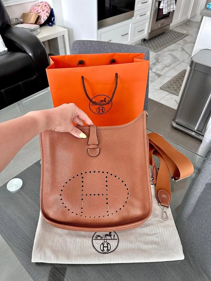 Authentic Hermes Evelyne GM in Gold
