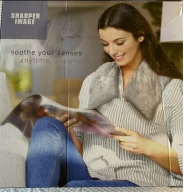 NEW SHARPER IMAGE Massaging Aromatherapy Shoulder Wrap Microwav image indicator(6)