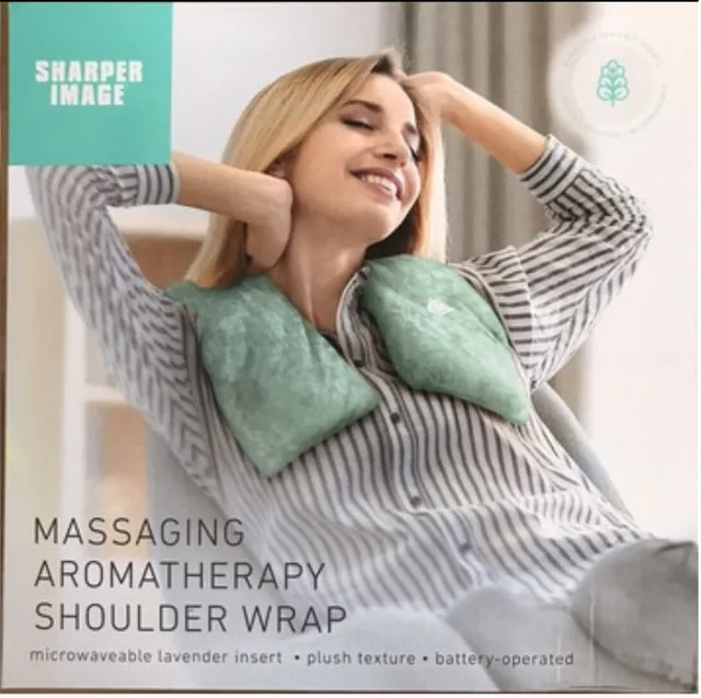 NEW SHARPER IMAGE Massaging Aromatherapy Shoulder Wrap Microwav image indicator(7)