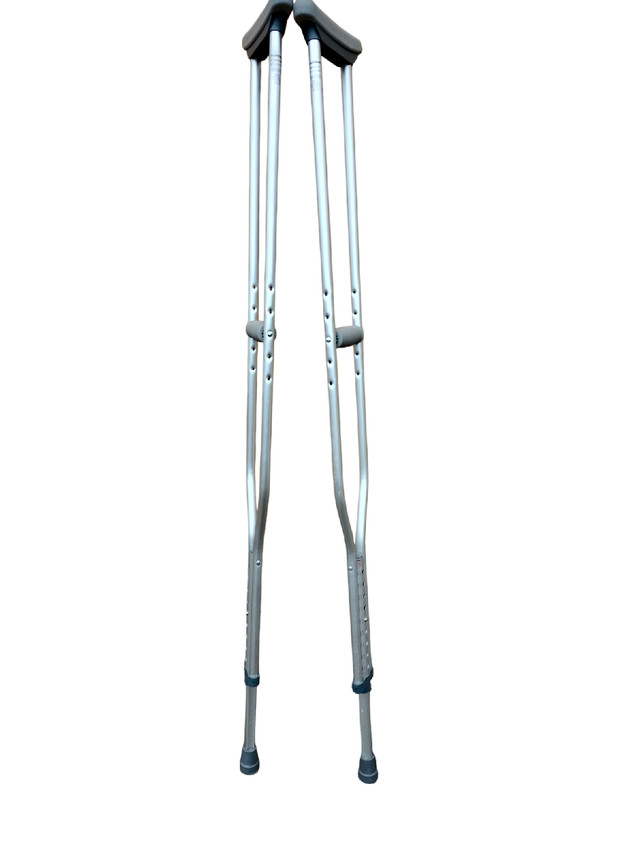 Pair of underarm crutches mobility assistance 6.6 tall - photo 2
