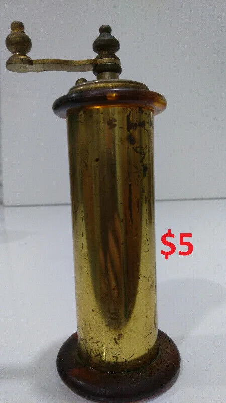 Vintage Coffee Grinder Wooden bottom & Metal grinder Very good image indicator(2)