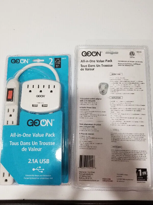 6 Outlet Power Strip Bar 2 USB Charger Ports Wall 3 Outlets image indicator(2)