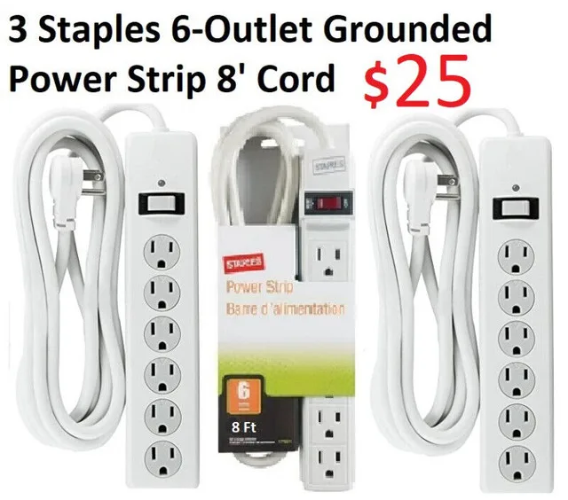 6 Outlet Power Strip Bar 2 USB Charger Ports Wall 3 Outlets image indicator(9)