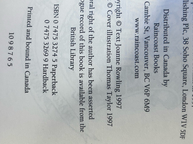 Harry Potter Book 5th Print w errors - photo 5