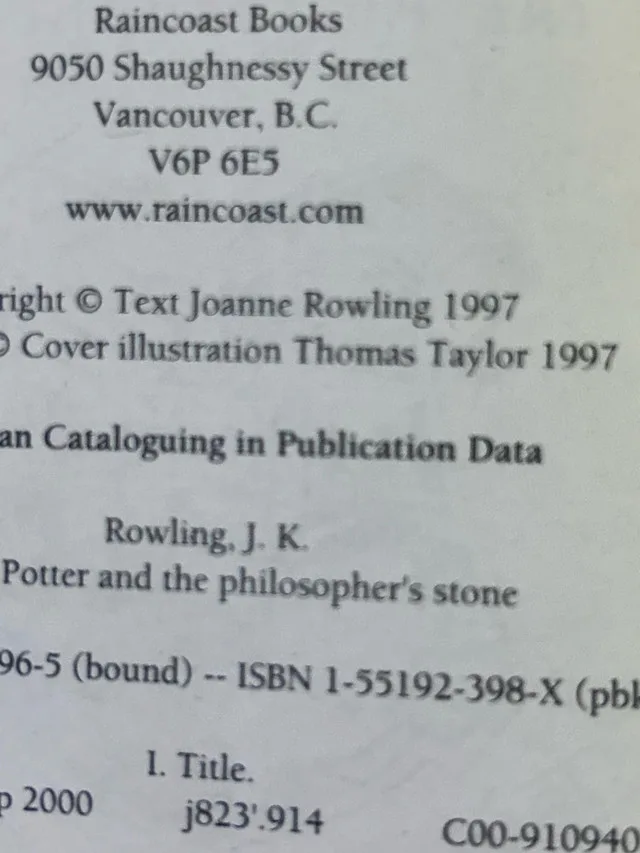 Harry Potter Book 17th Print w errors image indicator(4)