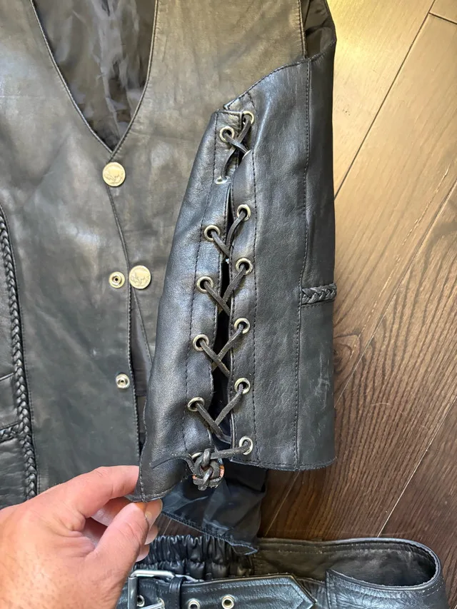 MOMA LEATHER Vest and Chaps vest 50 size XL chaps image indicator(3)