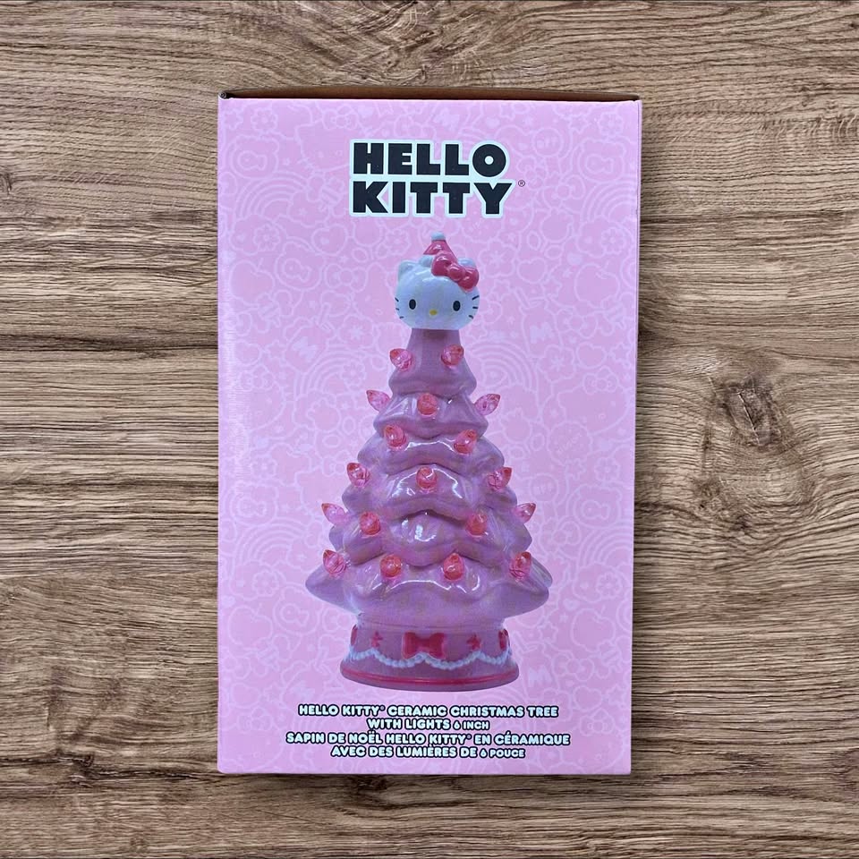 Hello Kitty Ceramic Christmas Tree with Lights, 6 inch