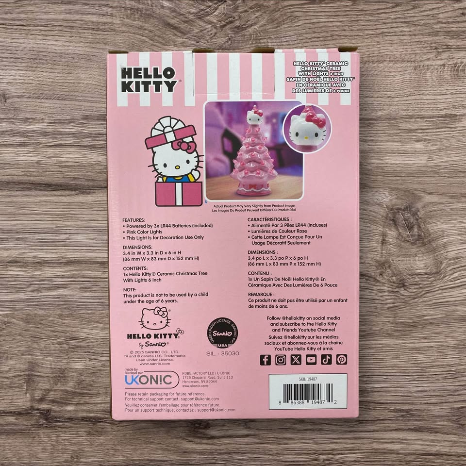 Hello Kitty Ceramic Christmas Tree with Lights, 6 inch - photo 4