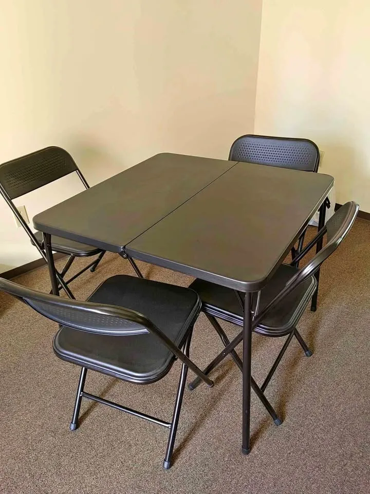 Folding Table & Chair Set — 1 Table & 4 Chairs, Almost New!