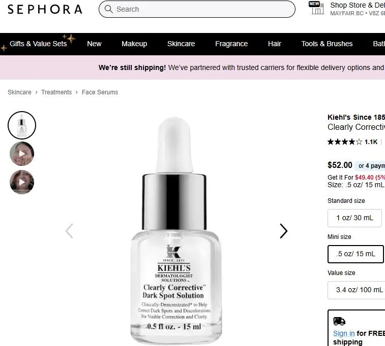 Kiehl's Clearly Corrective Dark Spot Solution 15ml/0.5oz image indicator(4)