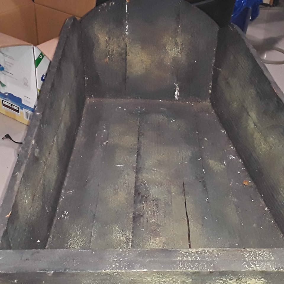Rustic wooden deco wheel barrel - photo 3