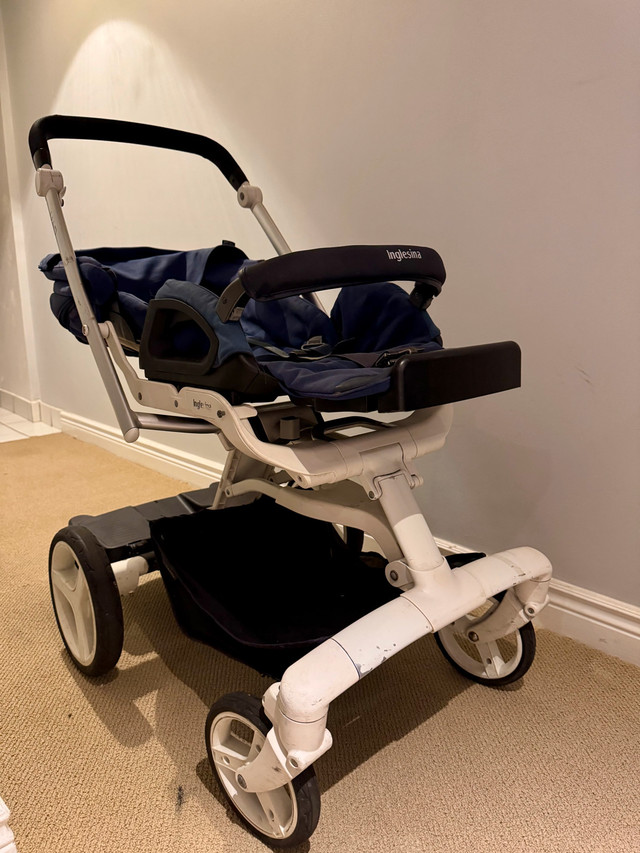 Inglesina Stroller + Ride-On Board – Reclines Fully, Easy Fold
