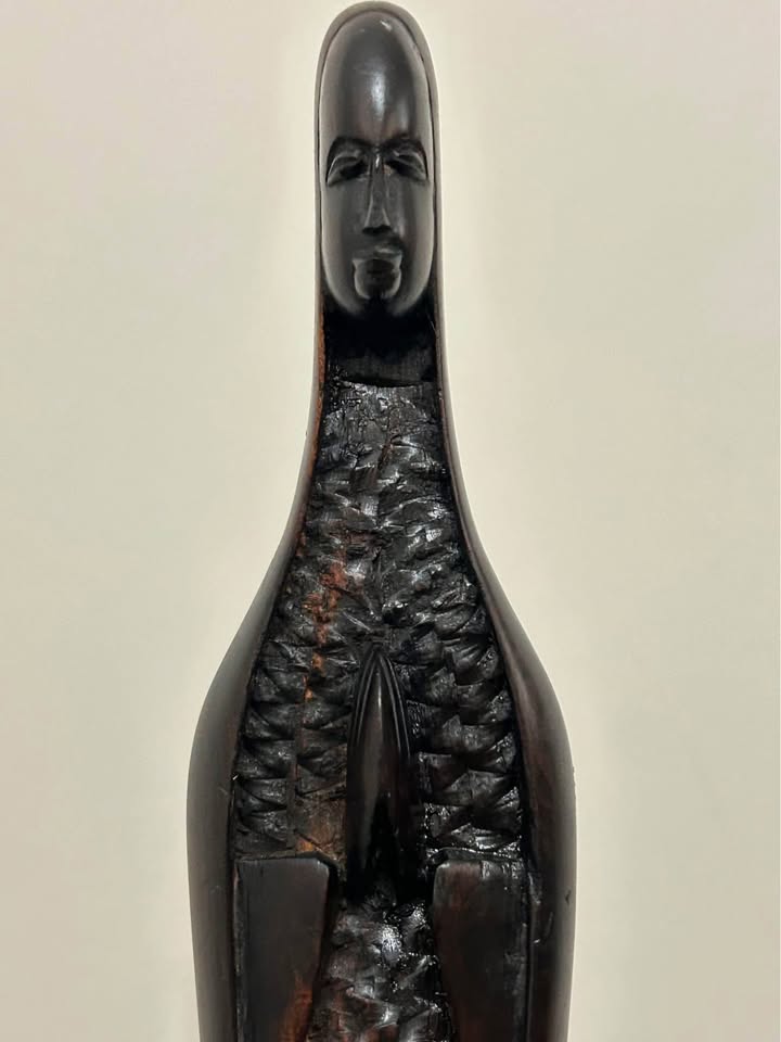 Vintage Hand-Carved Wooden Sculpture - photo 2