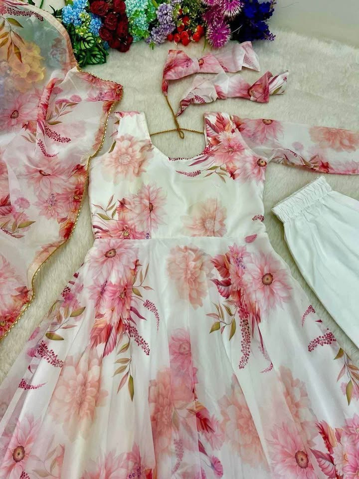 Floral anarkali suit/dress - photo 2