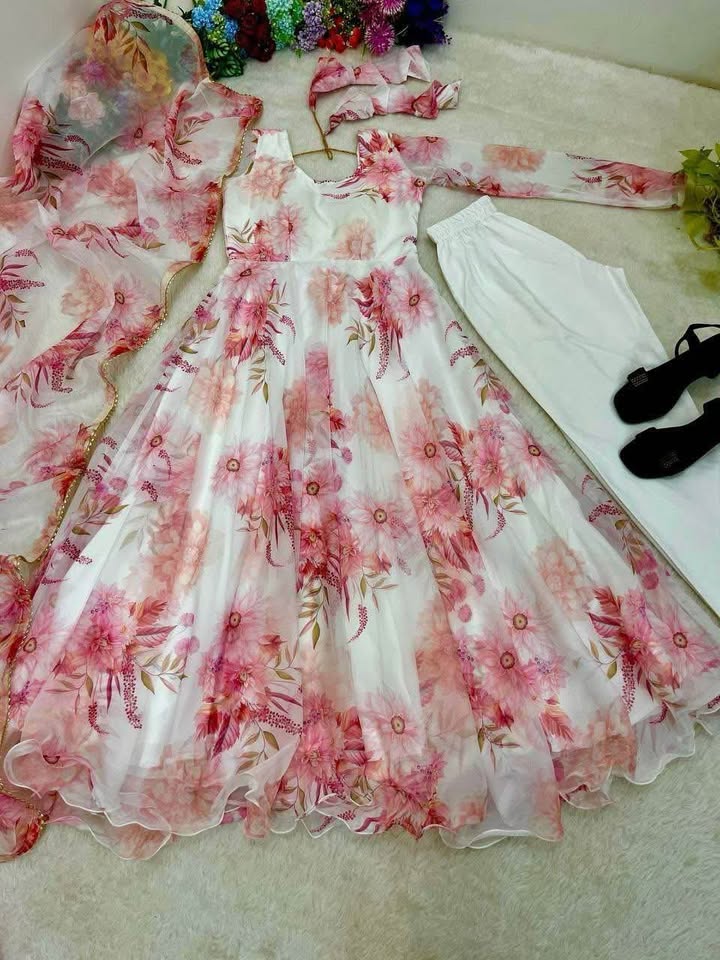 Floral anarkali suit/dress - photo 3