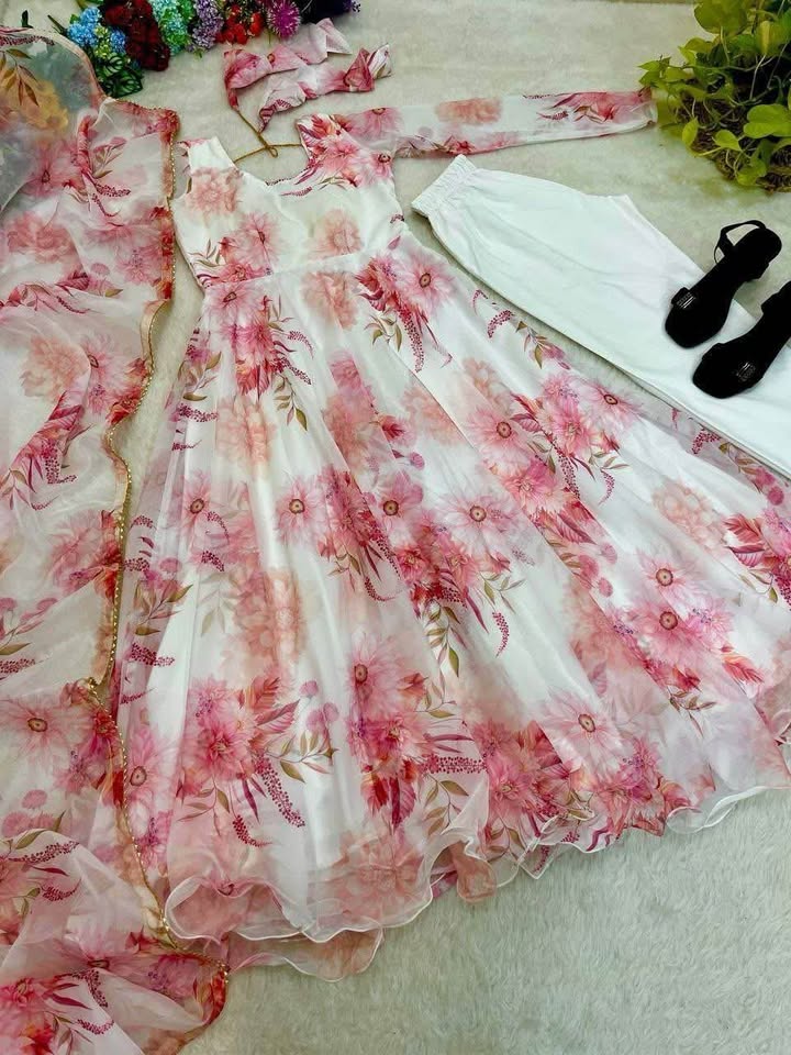 Floral anarkali suit/dress - photo 5
