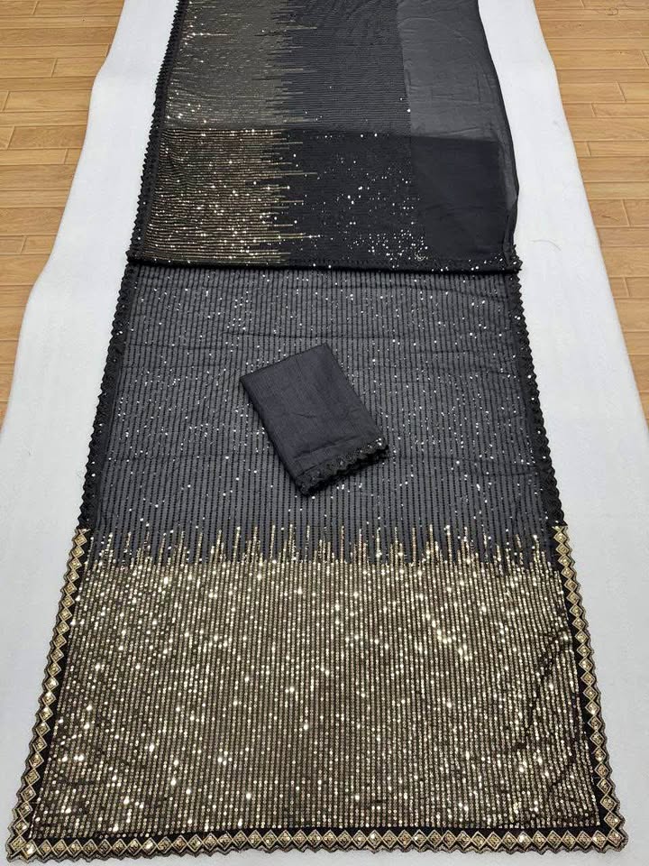 Beautiful partywear black saree