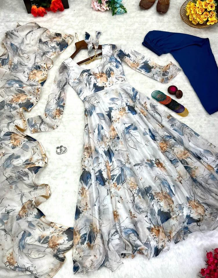 Floral anarkali suit - photo 3