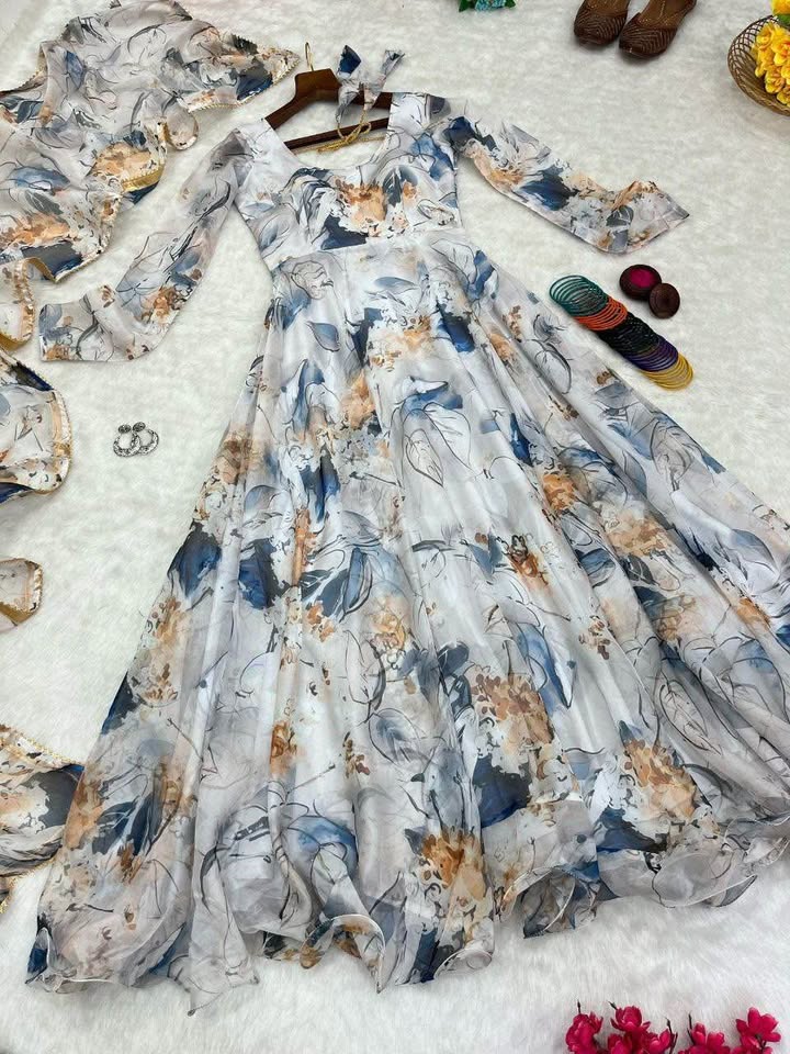 Floral anarkali suit - photo 5