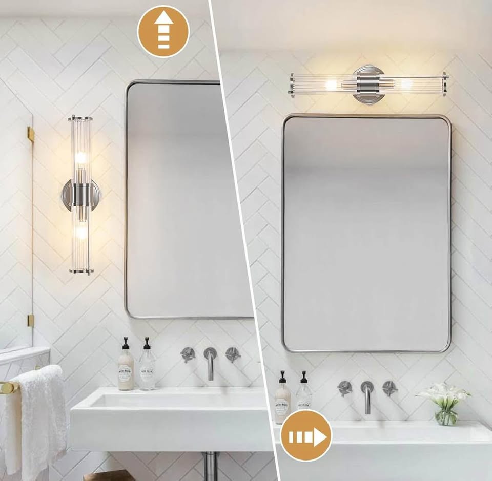 Bathroom Sconce Wall Lighting - Nickel Vanity Light - photo 4