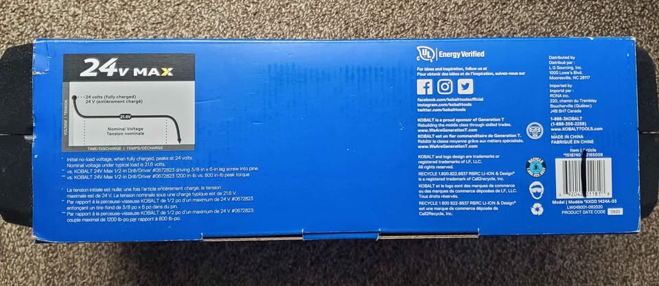 Kobalt 24V Cordless Drill 2 Batteries - photo 3