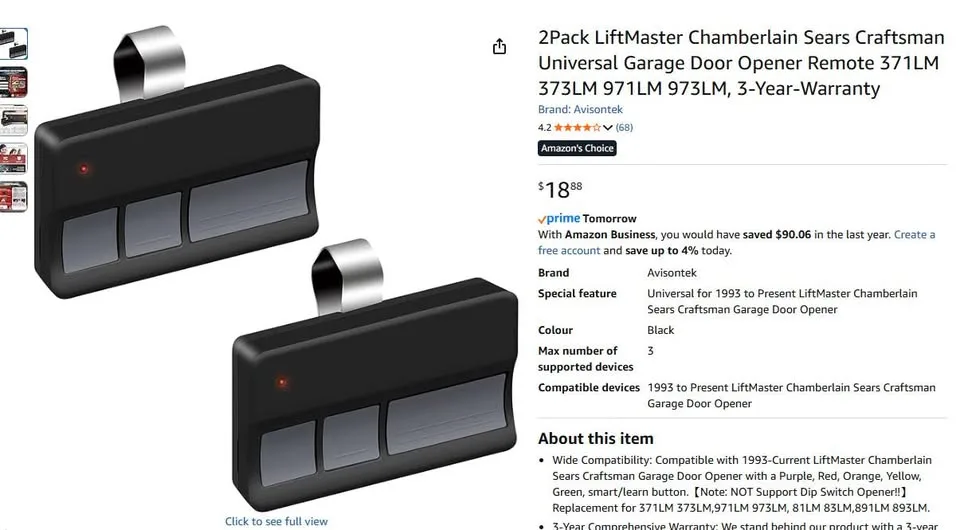 2 Sets Universal Garage Door Opener Remote 373LM / 953CD image indicator(6)