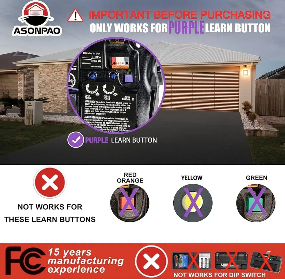 2 Sets Universal Garage Door Opener Remote 373LM / 953CD image indicator(7)