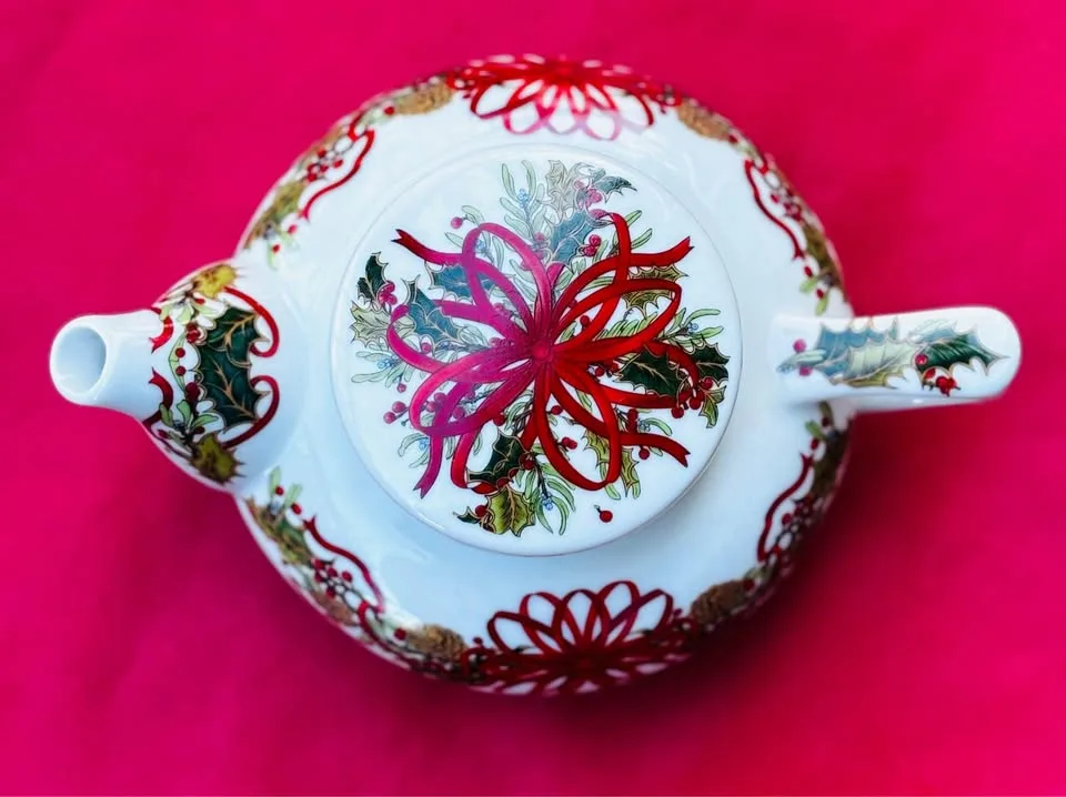 Christmas Garland Teapot Vintage 1994 Andrea by Sadek image indicator(2)