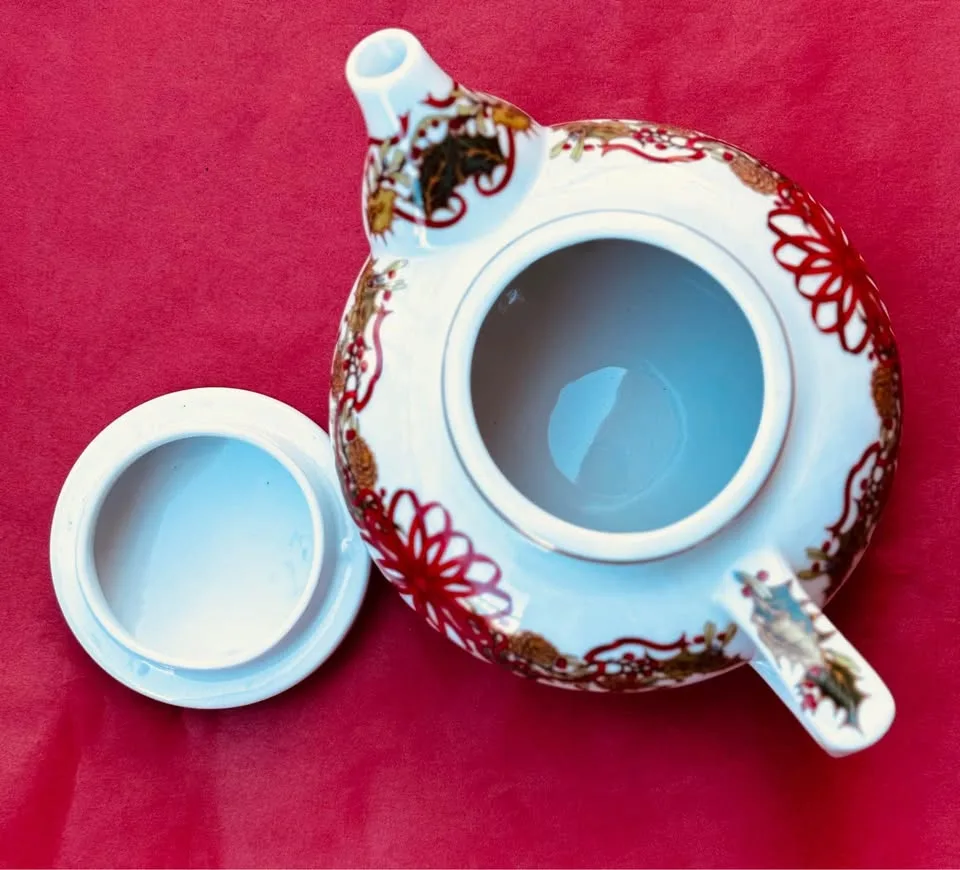 Christmas Garland Teapot Vintage 1994 Andrea by Sadek image indicator(5)