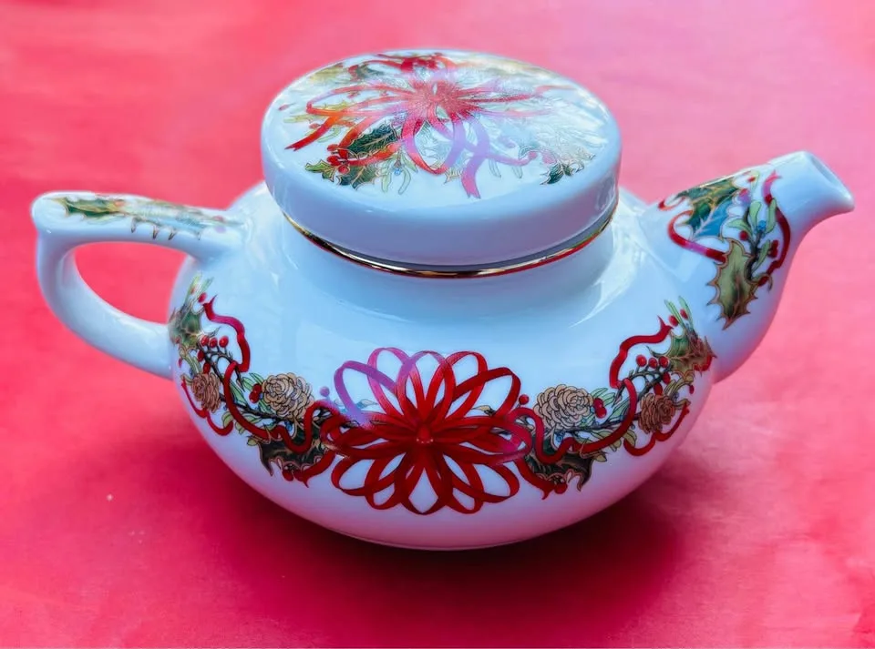 Christmas Garland Teapot Vintage 1994 Andrea by Sadek image indicator(9)
