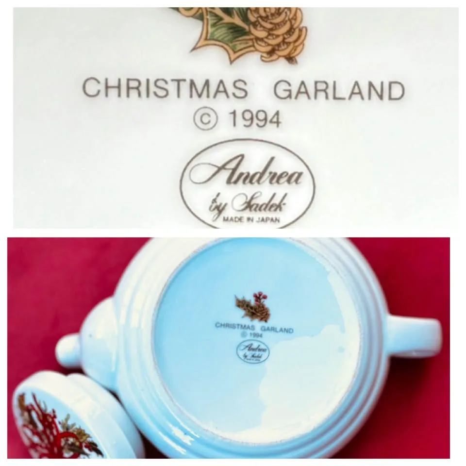Christmas Garland Teapot Vintage 1994 Andrea by Sadek image indicator(10)