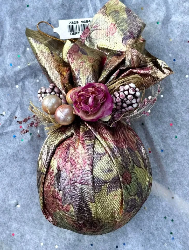 Tapestry Fabric Wrapped Glass Ornament New image indicator(3)